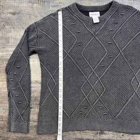 FOR THE REPUBLIC Gray Chunky Knit Sweater Men's Size Small - Picture 8 of 10